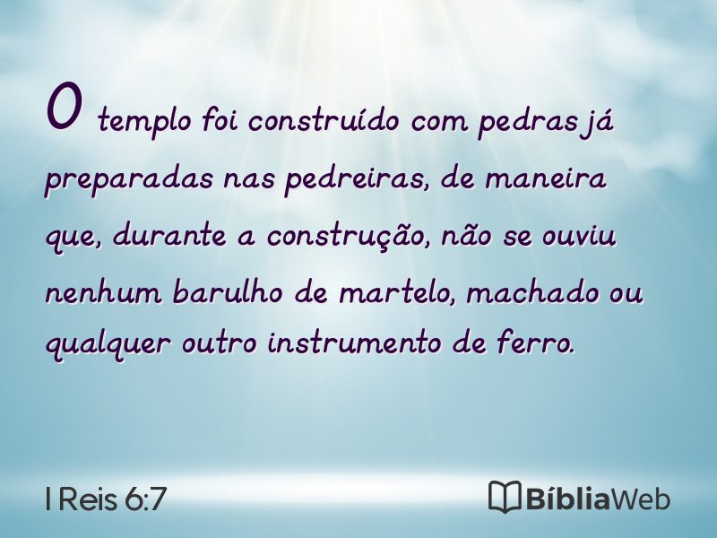 I Reis 6:7 em imagem para compartilhar