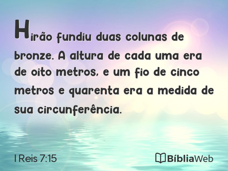 I Reis 7:15 em imagem para compartilhar