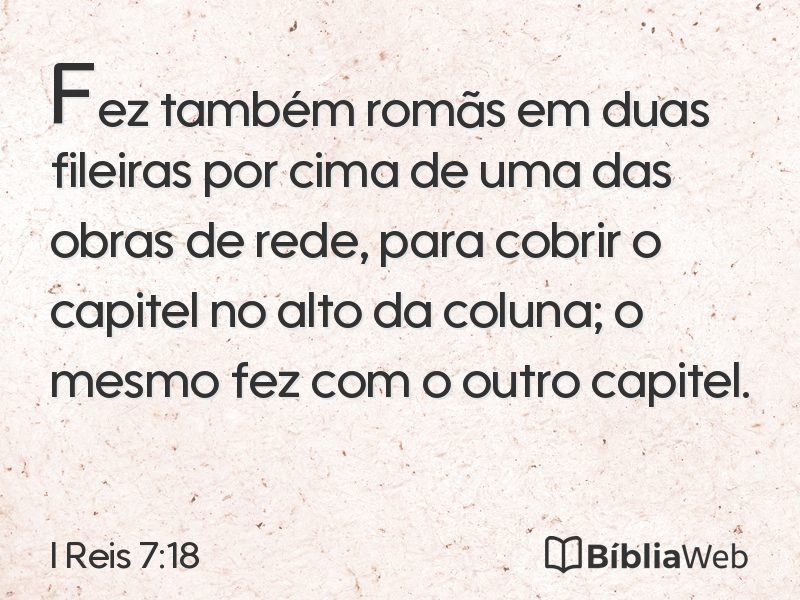 I Reis 7:18 em imagem para compartilhar