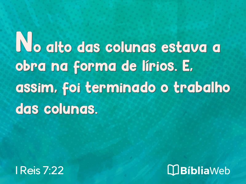 I Reis 7:22 em imagem para compartilhar