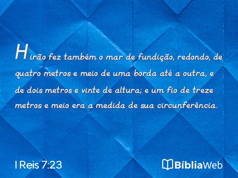 I Reis 7:23 em imagem para compartilhar