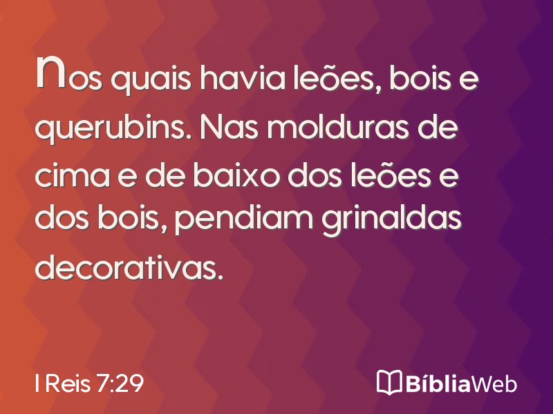 I Reis 7:29 em imagem para compartilhar