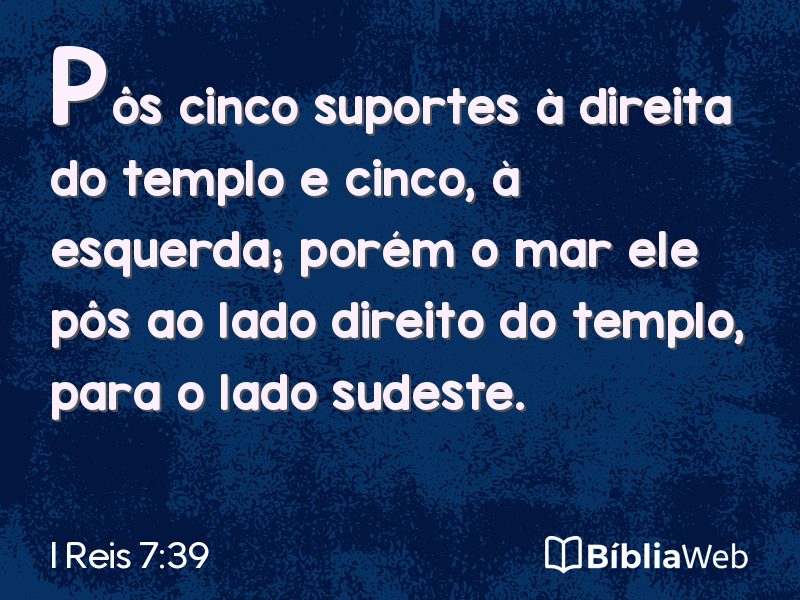 I Reis 7:39 em imagem para compartilhar