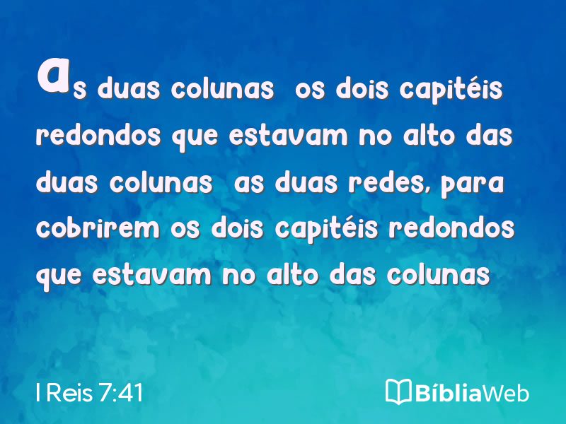 I Reis 7:41 em imagem para compartilhar