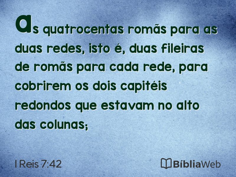 I Reis 7:42 em imagem para compartilhar