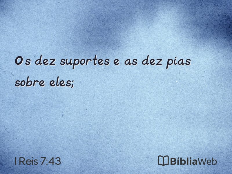 I Reis 7:43 em imagem para compartilhar