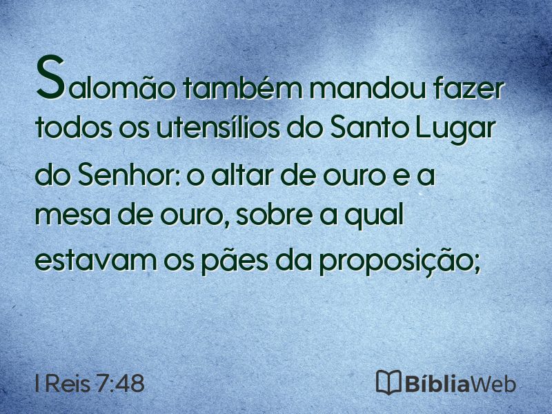 I Reis 7:48 em imagem para compartilhar