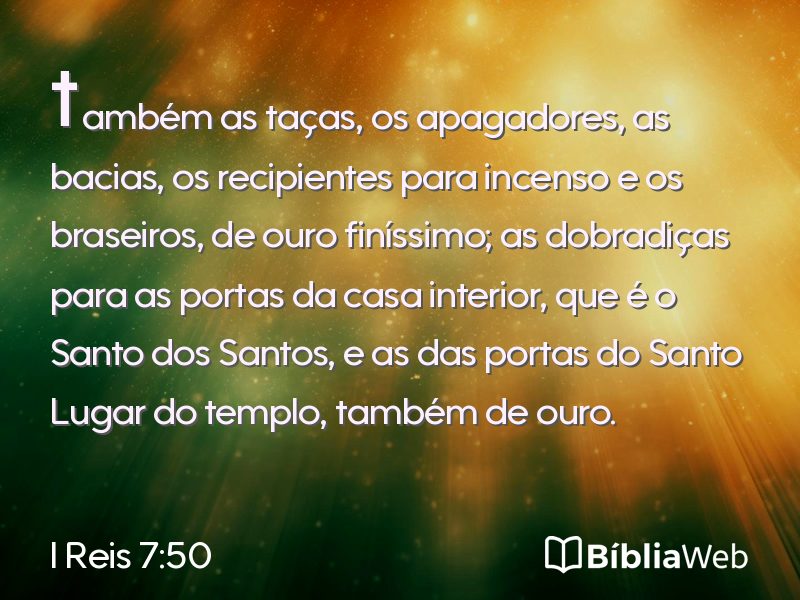 I Reis 7:50 em imagem para compartilhar