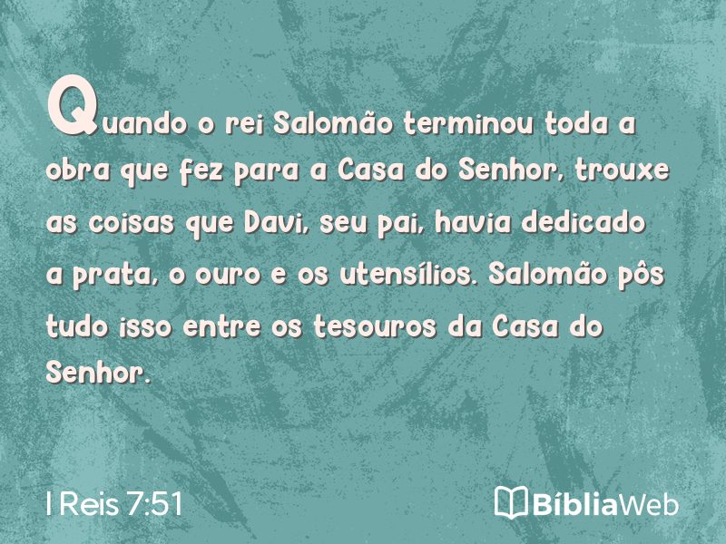 I Reis 7:51 em imagem para compartilhar