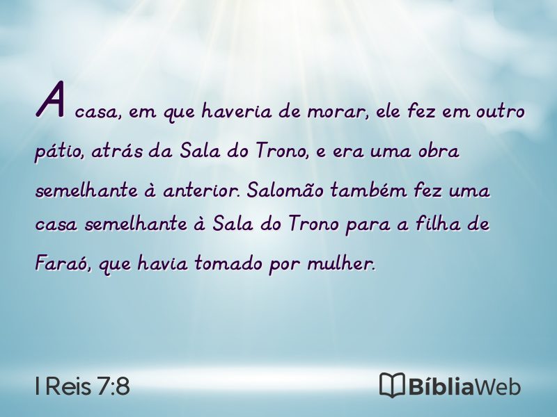 I Reis 7:8 em imagem para compartilhar