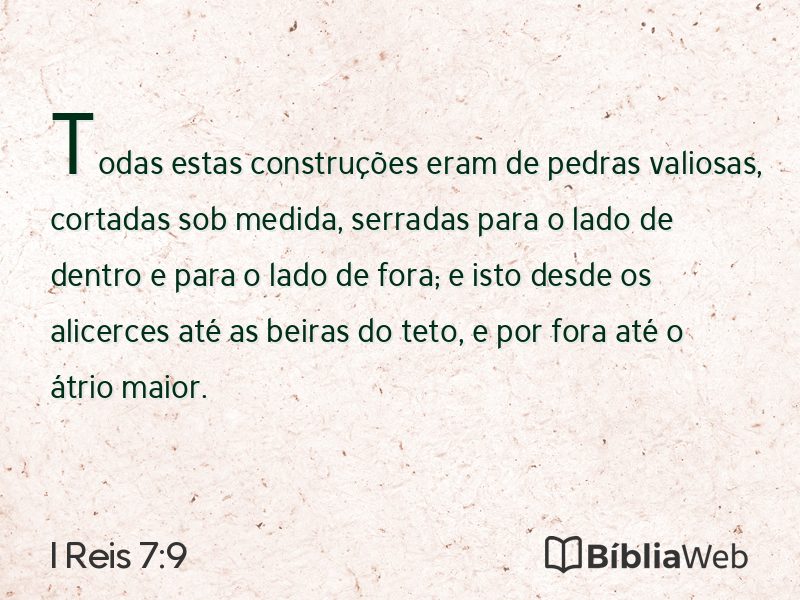 I Reis 7:9 em imagem para compartilhar