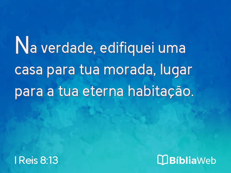 I Reis 8:13 em imagem para compartilhar