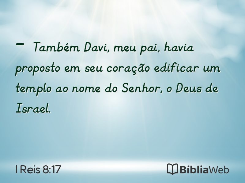 I Reis 8:17 em imagem para compartilhar