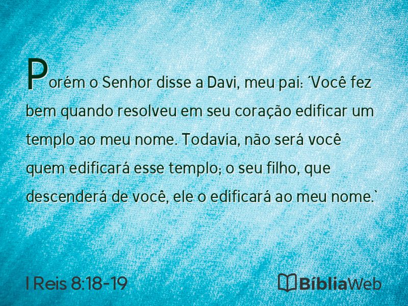 I Reis 8:18-19 em imagem para compartilhar