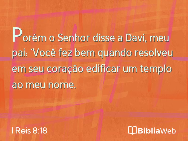 I Reis 8:18 em imagem para compartilhar