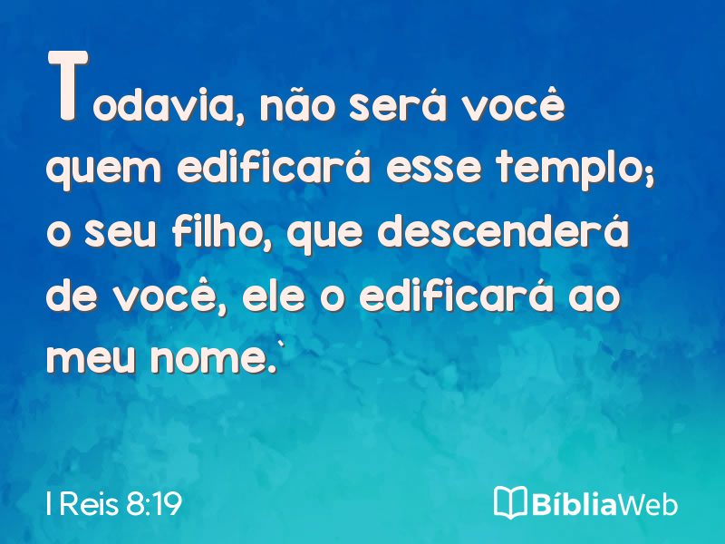 I Reis 8:19 em imagem para compartilhar