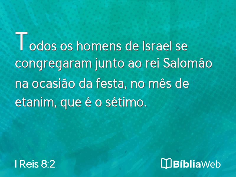 I Reis 8:2 em imagem para compartilhar