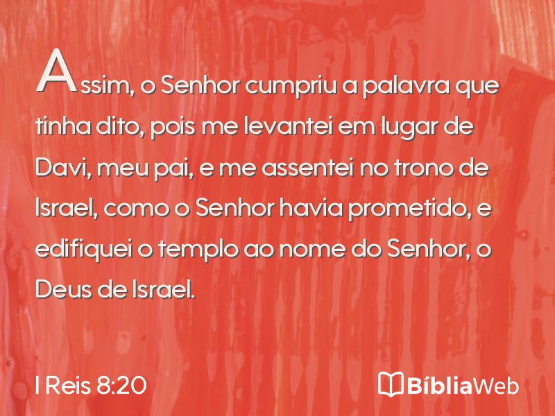 I Reis 8:20 em imagem para compartilhar