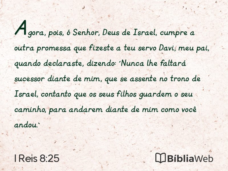 I Reis 8:25 em imagem para compartilhar