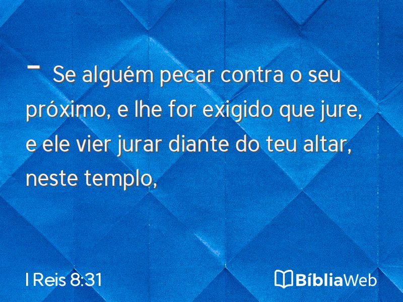I Reis 8:31 em imagem para compartilhar