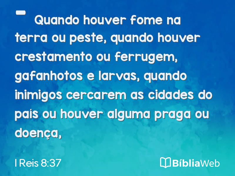 I Reis 8:37 em imagem para compartilhar