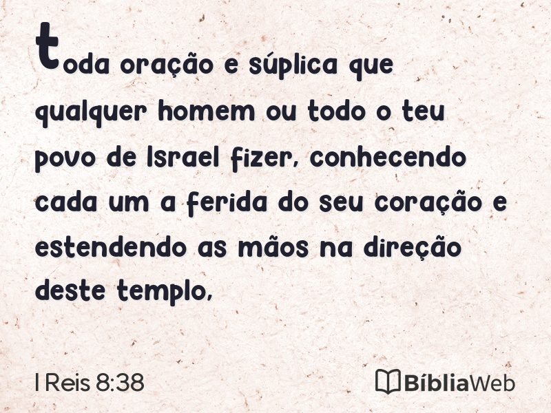 I Reis 8:38 em imagem para compartilhar