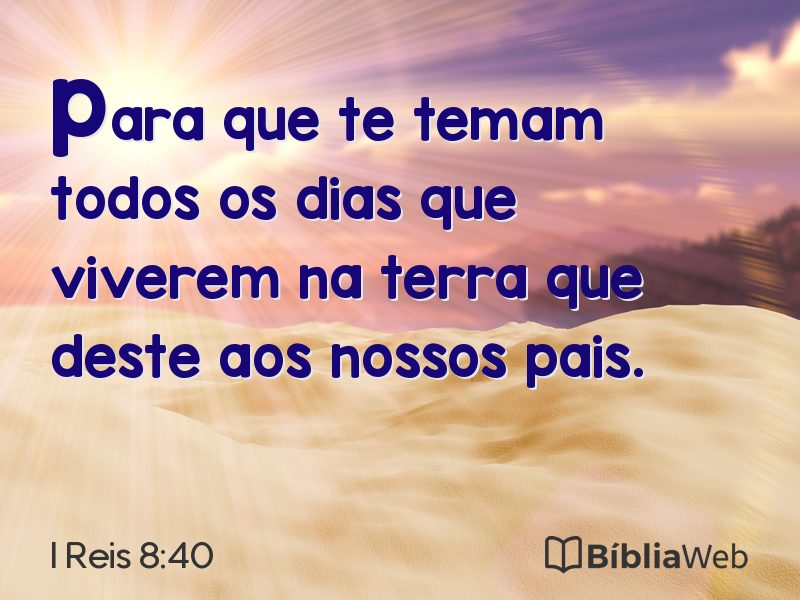 I Reis 8:40 em imagem para compartilhar