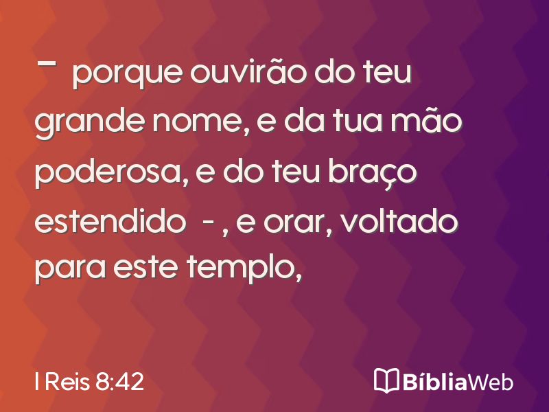 I Reis 8:42 em imagem para compartilhar