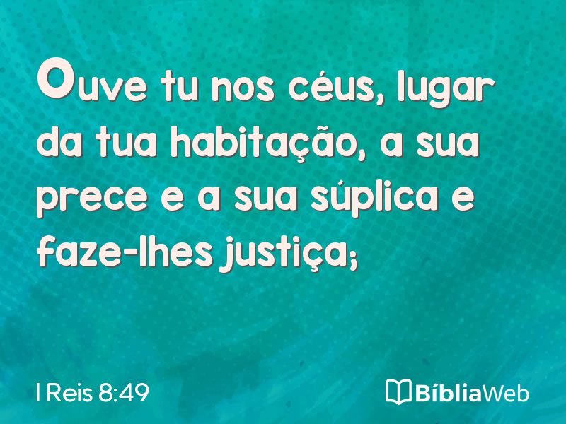 I Reis 8:49 em imagem para compartilhar