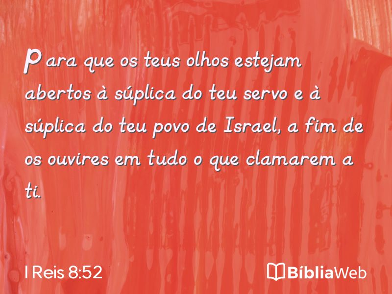 I Reis 8:52 em imagem para compartilhar