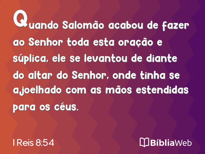 I Reis 8:54 em imagem para compartilhar