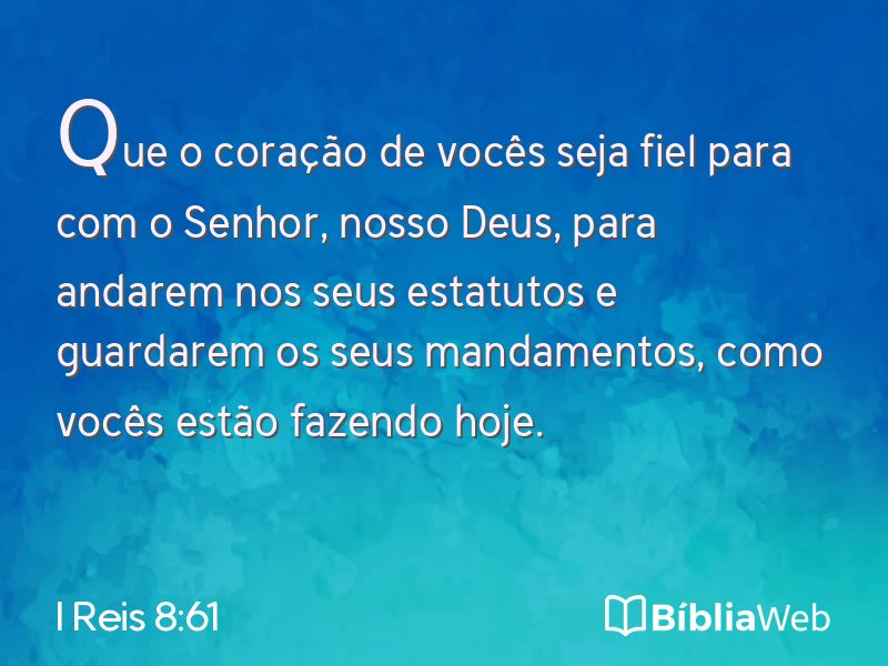 I Reis 8:61 em imagem para compartilhar