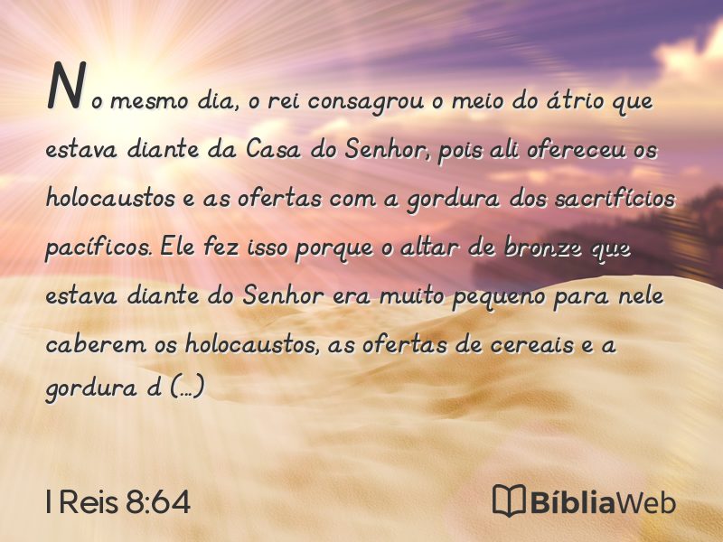 I Reis 8:64 em imagem para compartilhar