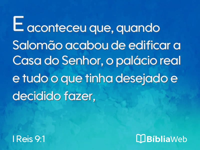I Reis 9:1 em imagem para compartilhar