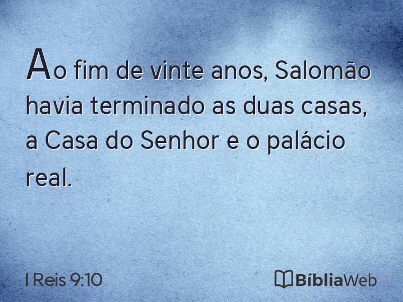 I Reis 9:10 em imagem para compartilhar