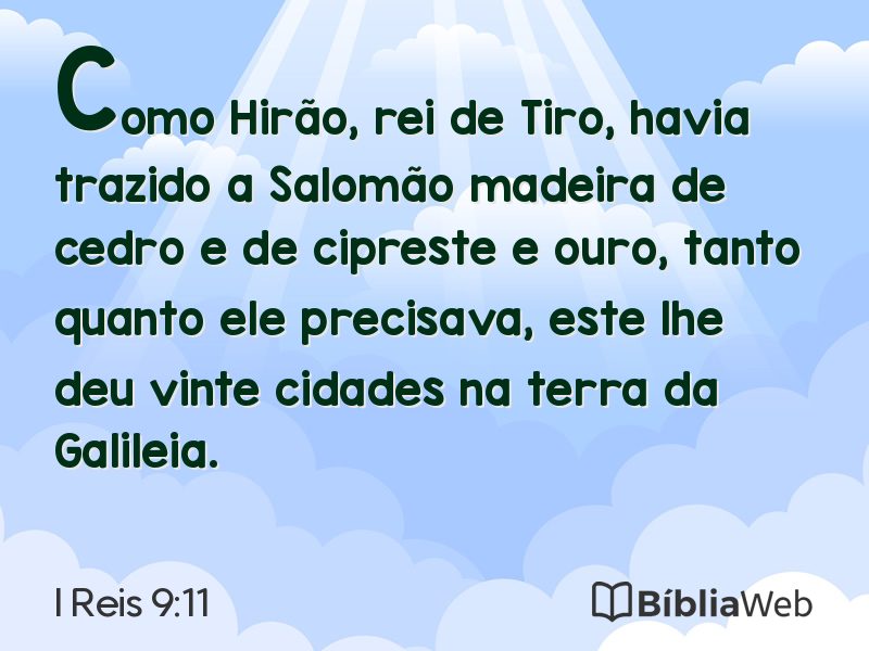I Reis 9:11 em imagem para compartilhar