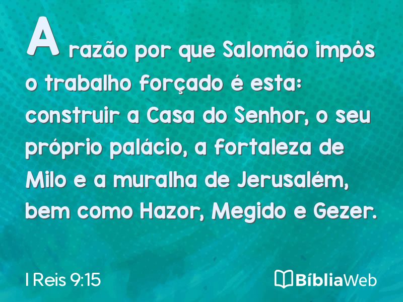 I Reis 9:15 em imagem para compartilhar