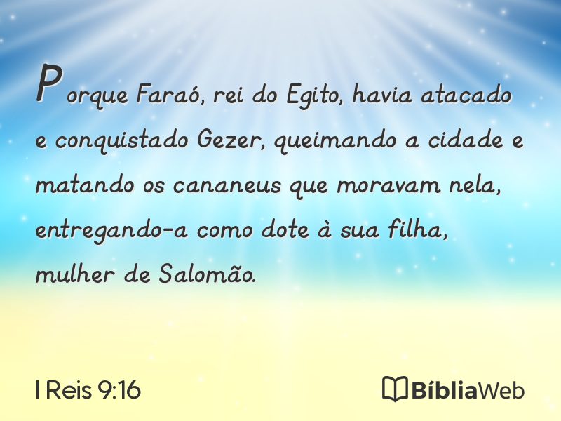 I Reis 9:16 em imagem para compartilhar