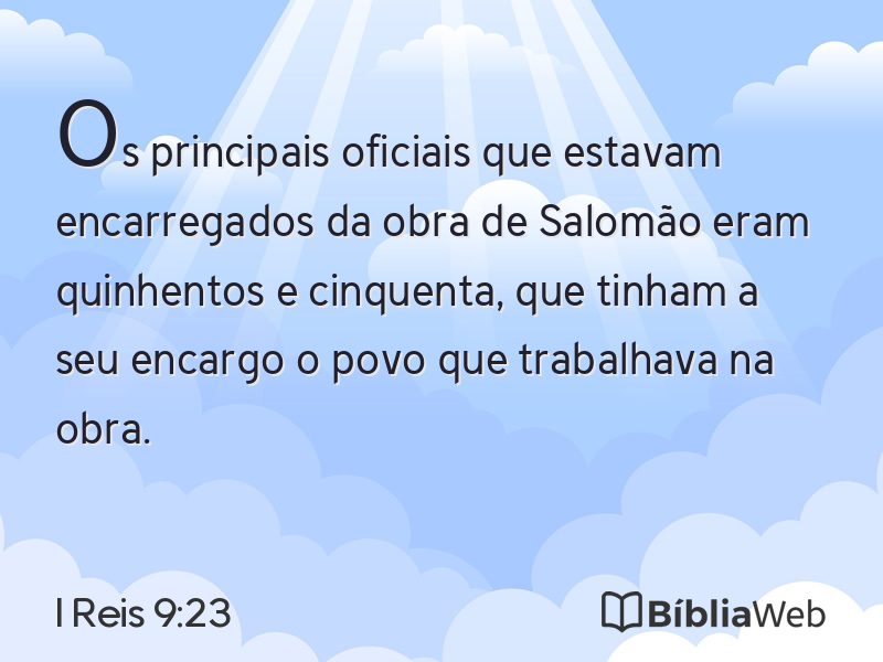 I Reis 9:23 em imagem para compartilhar
