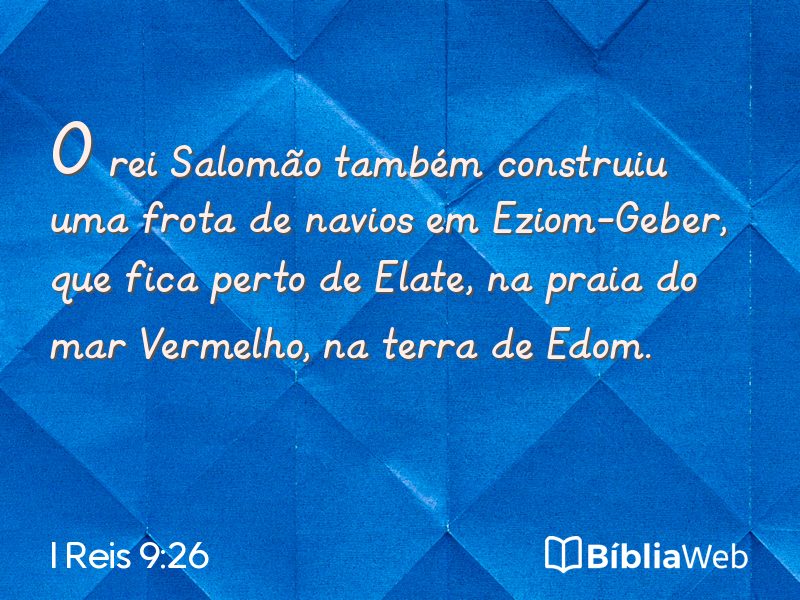I Reis 9:26 em imagem para compartilhar