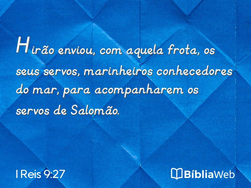 I Reis 9:27 em imagem para compartilhar