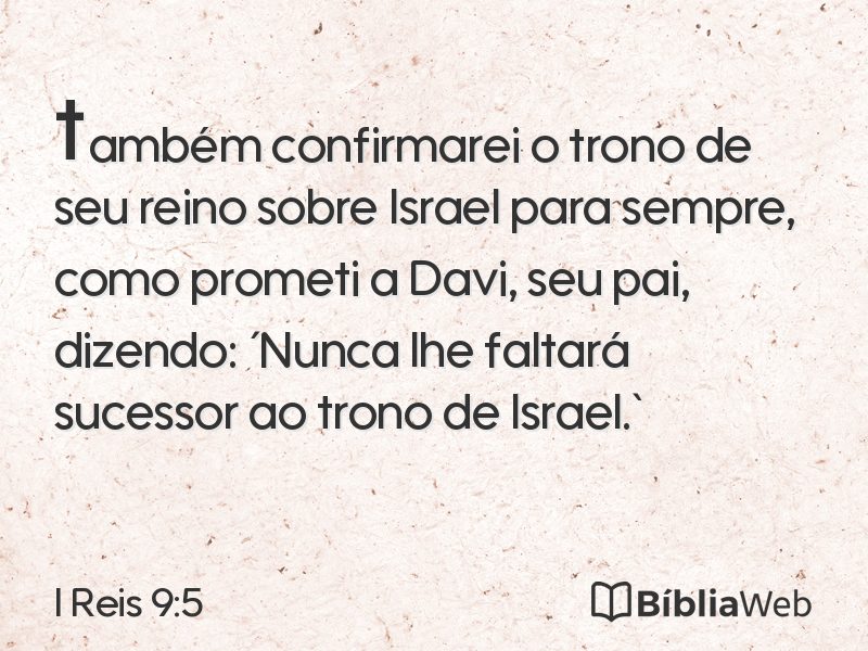 I Reis 9:5 em imagem para compartilhar