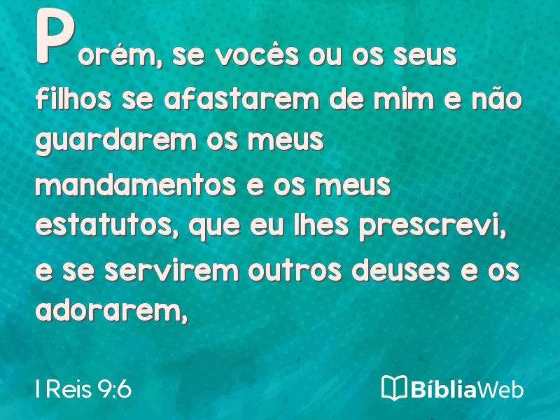 I Reis 9:6 em imagem para compartilhar