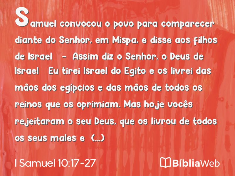 I Samuel 10:17-27 em imagem para compartilhar