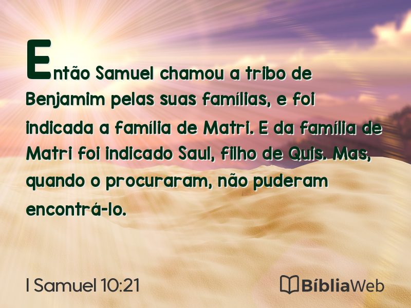I Samuel 10:21 em imagem para compartilhar
