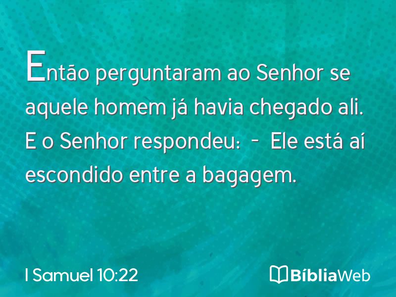 I Samuel 10:22 em imagem para compartilhar