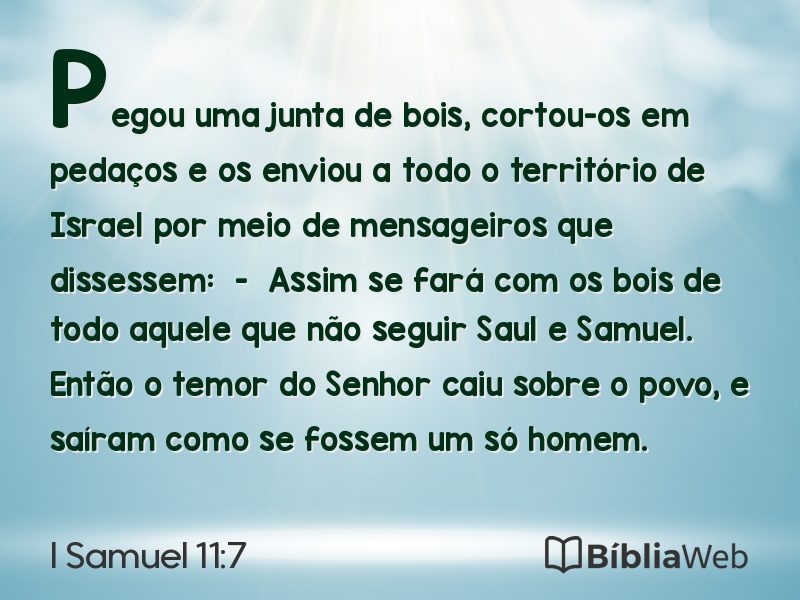 I Samuel 11:7 em imagem para compartilhar