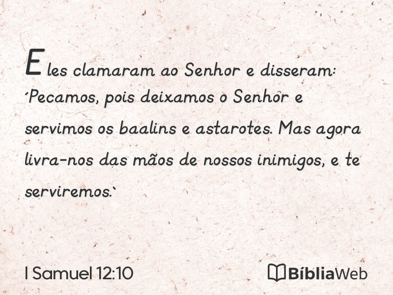 I Samuel 12:10 em imagem para compartilhar