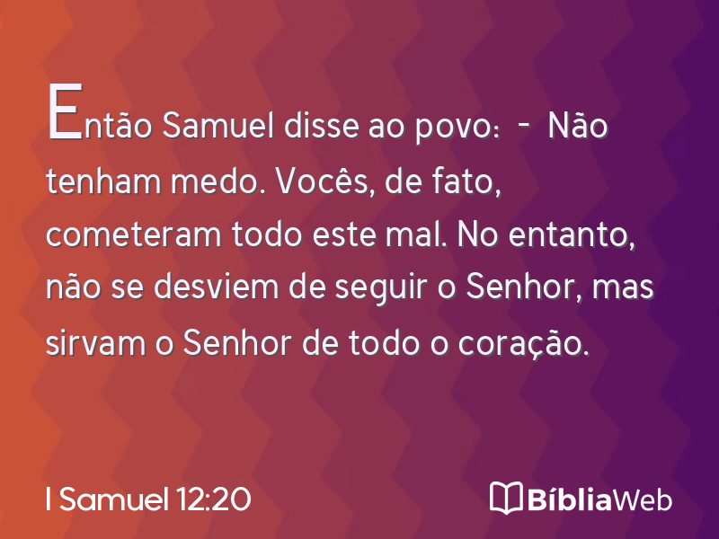 I Samuel 12:20 em imagem para compartilhar