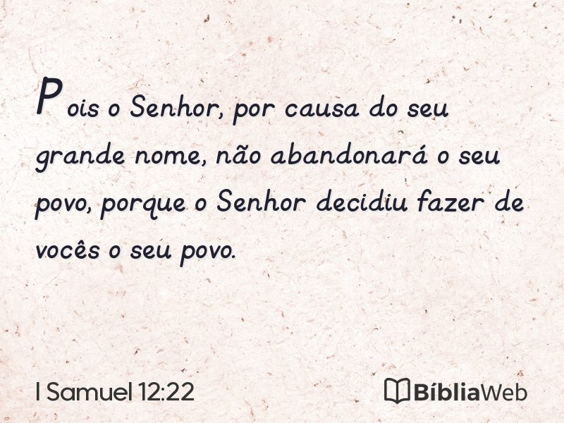 I Samuel 12:22 em imagem para compartilhar